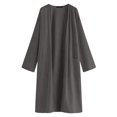 thumbnail image 2 of Kcodviy Women's Solid Color with Long Open Cardigans for Women Pockets Mid Length Cardigan Open Back Sweater Casual Jacket, 2 of 5