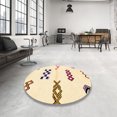 thumbnail image 3 of Ahgly Company Tapis d'Intérieur Carrés Abstraits Bruns Unis, 7 Pieds Carré, 3 of 6