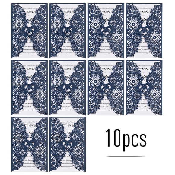 10pcs Pearl Paper Floral Invitation Cards Invitation Holders for Wedding