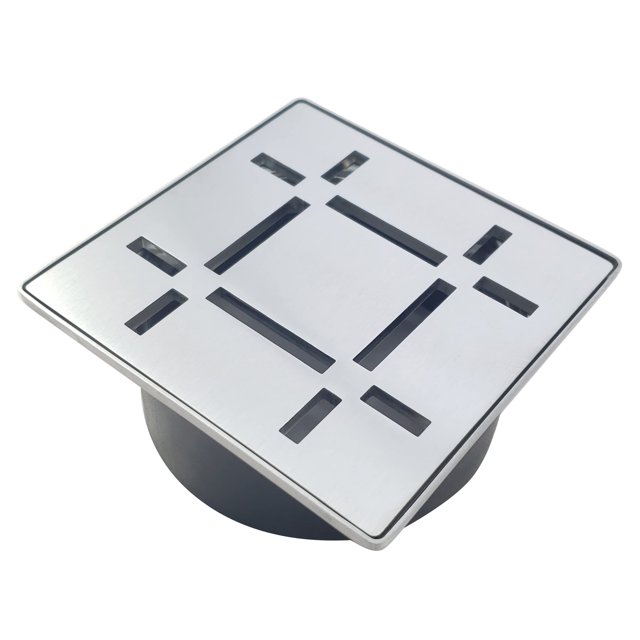 FROSCH Kit de Grille de Vidange de Douche 4 Pouces" Acier Inoxydable - Design Dash (Brossé)