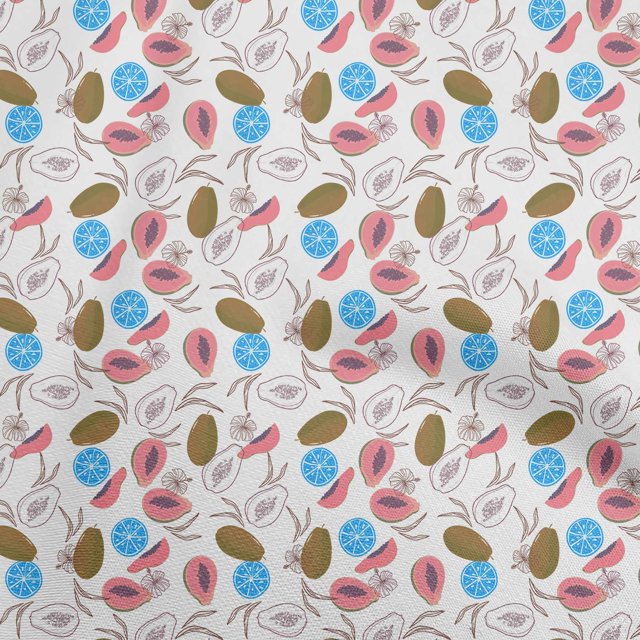 oneOone Velvet White Fabric Pear Craft Projects Decor Fabric Printed By The Yard 58 Inch Wide