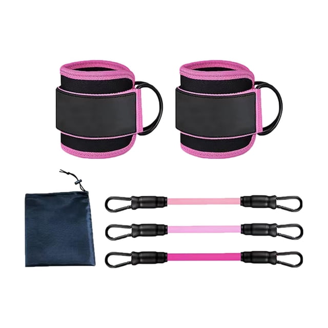 Siruishop Bandes de Résistance à la Cheville avec Poignets Ensemble de Bandes de Poids de Cheville pour Revers Femmes Rose