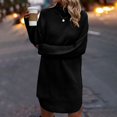 thumbnail image 2 of Yuyuzo Women Basic Sweater Dress Long Sleeve Turtleneck Ribble Knit Pullover Sweaters Mini Short Dresses, 2 of 4