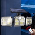 thumbnail image 4 of Hxlamzoo Solar Lights Outdoor With Motion Sensor 3 Heads Security Lights Solar Powered 280 LED Light Motion Detected For Garage Yard Entryways Patio IP65 Wireless Design Long Working Time, 4 of 9