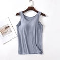 thumbnail image 4 of 2025 Débardeurs pour Femmes avec Haut 3X Plus Soutien-Gorge Intégré 2025 Hauts de Course pour Femmes Été Décontracté Col Rond 5X Hauts pour Femmes Camisole Sans Manches Grande Taille1X Haut Rembourré en Coton Hauts d'Entraînement, 4 of 4