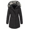 thumbnail image 1 of Innerwin Thickened Jacket Long Sleeve Ladies Coat Outdoor Solid Color Slim Fit Outwear Black M, 1 of 4