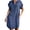 Dark Blue, variant on Pisexur Women Denim Shirt Dresses Knee Length Short Sleeve Jean Dress Button Down Casual Tunic Dress with Pockets
