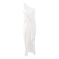 thumbnail image 4 of 2025 Womens one Shoulder Ruched Skater Homecoming Dress Ruffle formal Evening Dressslim Gown with Slit for Women, 4 of 4