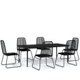 thumbnail image 3 of vidaXL Patio Dining Set Outdoor Dining Set Garden Table and Chair Set Black, 3 of 6