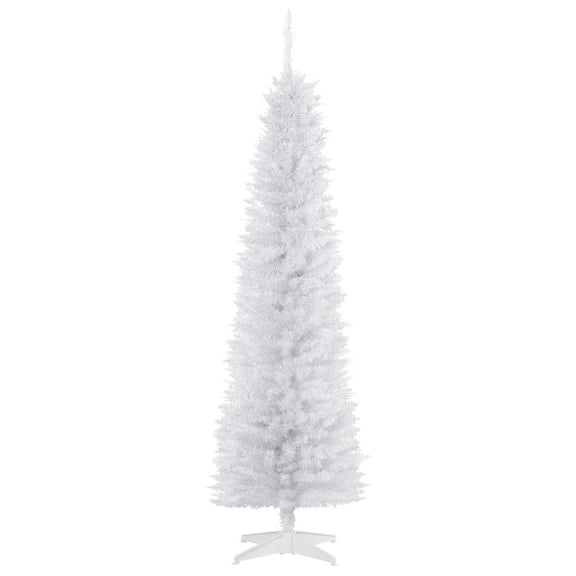 Homcom 15,2 cm arbre de Noël crayon, sapin de Noël artificiel fin avec branches réalistes, support en métal robuste, noir
