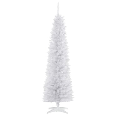Homcom 15,2 cm arbre de Noël crayon, sapin de Noël artificiel fin avec branches réalistes, support en métal robuste, noir