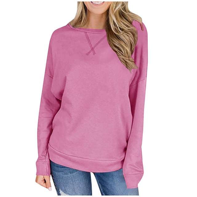 AherBiu Chandails de Sortie pour Femmes, Coupe Ample, Thermique, Chaud, Col Ras du Cou, Manches Longues, Chandails Molletonnés, Chandail
