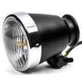 thumbnail image 1 of Krator Phare Mini 4.25 Pouces avec Ampoule LED Noire avec Boîtier Chromé Compatible avec Harley Davidson Softail Cross Bones Deuce Rocker, 1 of 8