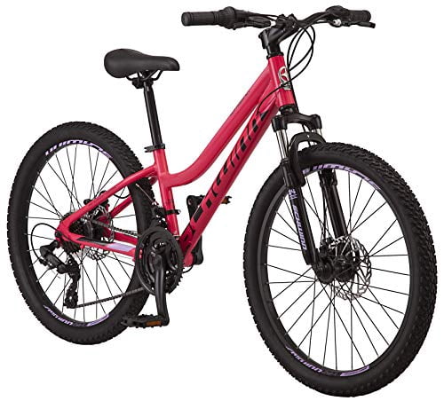 Schwinn High Timber Youth/Adult Mountain Bike, Steel Frame, 24-Inch Wheels, 21-Speed, Coral