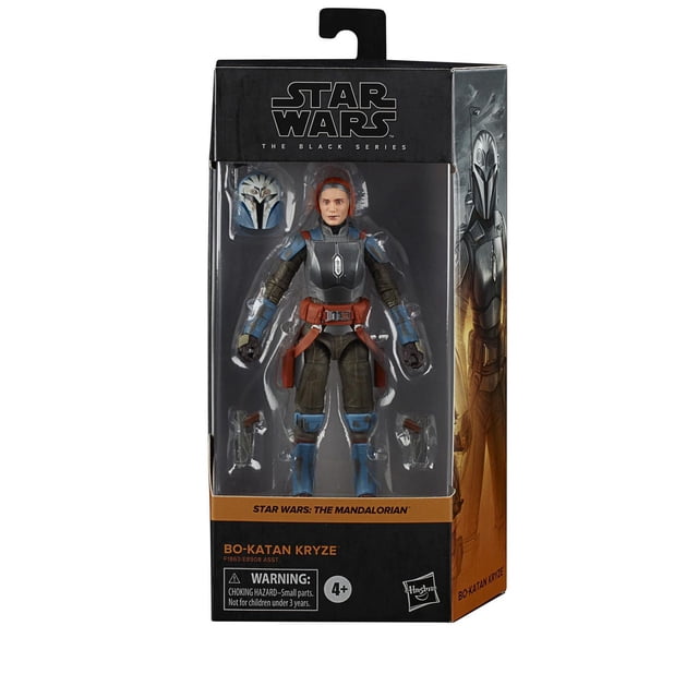 Star Wars The Black Series Bo-Katan Kryze Figurine Articulée de 6 Pouces dans l'Emballage d'Origine, Comprenant une Armure Mandalorienne Détaillée Bleue et Brune, un Casque Amovible et Trois Accessoires Inspirés de la Série Télé Mandalorienne.