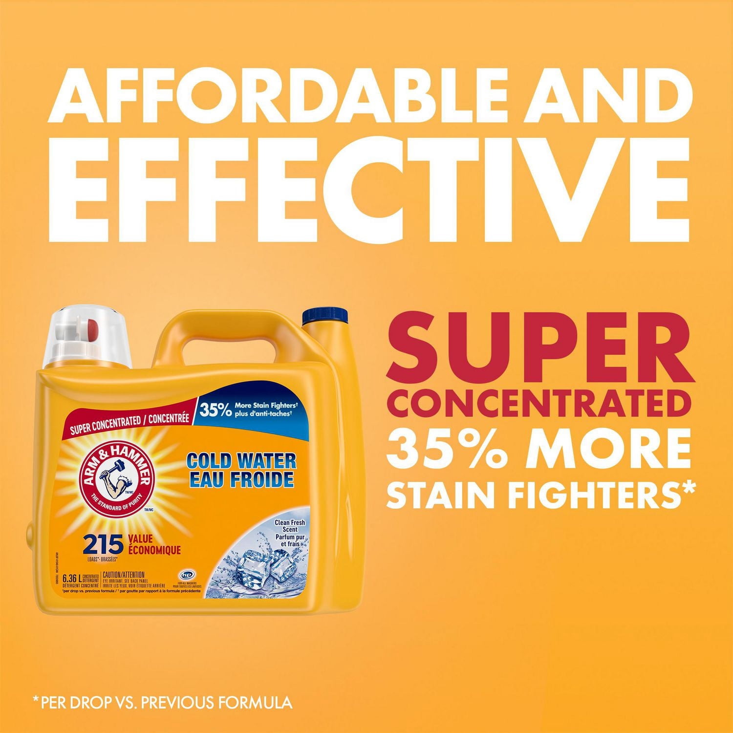 Arm & Hammer Détergent à lessive liquide Eau froide, parfum frais