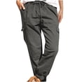 thumbnail image 2 of LSLJS Fashion Women Plus Size Drawstring Casual Elastic Waist Pocket Loose Pants, 2 of 9