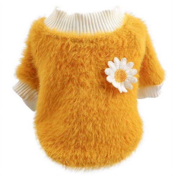 Marque Dégagement! Mignon Cou Peluche Chaud Hiver Fleurs Pull Chien Vêtements Hiver Chaud Polaire Manteau pour Animaux de Compagnie pour Petits Chiens Français Bouledogue Chiot Chien Vêtements Vêtements Chihuahua