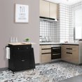 thumbnail image 3 of Gymax Îlot de Cuisine Roulant Chariot Utilitaire Armoire Rangement Porte-Épices Porte-Serviettes Noir, 3 of 10