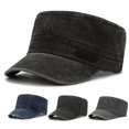 thumbnail image 2 of Classic Vintage Flat Top Mens Washed Caps And Hat Adjustable Fitted Cap Hats For Men, 2 of 7