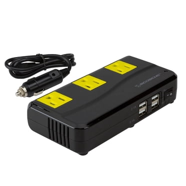 Scosche PI200PS-1 INVERT200 200W Car Power Inverter with 4 USB Ports - 12V DC to 110V AC Converter