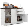 thumbnail image 1 of Giantex Buffet Bahut, Armoire de Garde-Manger au Sol avec Tablette Ajustable, Armoire de Rangement de Bar Polyvalente, Blanc, 1 of 1
