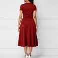 thumbnail image 4 of EGNMCR Robes de Soirée pour Femmes, Robes Formelles pour Femmes, Robes de Cocktail pour Femmes à Manches Courtes Robe à Col en V Robe d'Été Unie à Manches Courtes à Col en V pour Femmes Robe pour Femme, 4 of 6