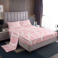 thumbnail image 1 of Erosebridal Stripes Sheet Set Twin, Pink Abstract Bedding Sets Twin Size, Geometric Decor, 3pcs, 1 of 7