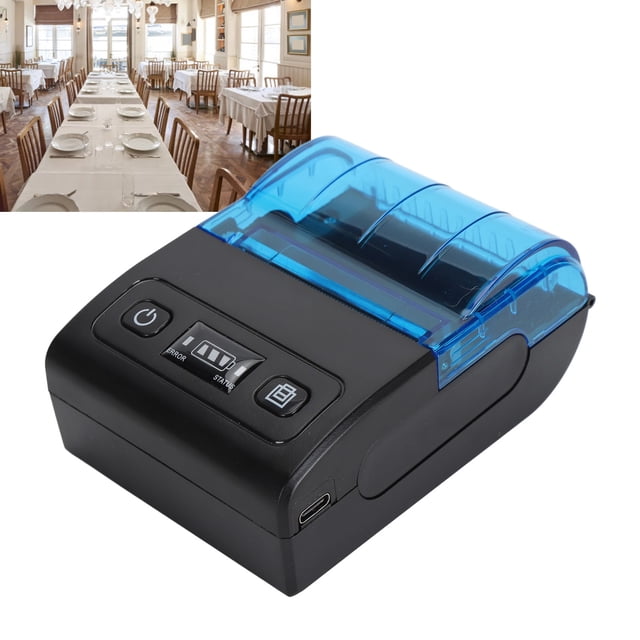 Portable Thermal Receipt Printer, 1500mAh Mobile Thermal Printer Auto Wakeup for Restaurant for Retail