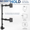 thumbnail image 3 of Dual Vertically Stacked Monitor Desk Mount Extra Tall Adjustable Stand for Ultrawides up to es lbs Capacity STANDVT, 3 of 9