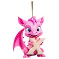 thumbnail image 2 of Fridja Personalized Dinosaur Christmas Ornament 26 Letters Hanging Pendant Ornaments 2024 Plastic Initial Monogram Xmas Tree Decorations with Hanging Rope Unique Customized Fun Gift for Kids, 2 of 3