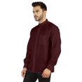 thumbnail image 4 of Bestman Solid Button-Down Shirt For Mens Chinese Collar Front Placket Formal Shirts, 4 of 7