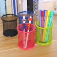 thumbnail image 2 of Porte-crayon Creux en Métal Vase Pot de Rangement de Papeterie Conteneur de Bureau, 2 of 12