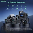 thumbnail image 2 of LAMTTO 4 Channel Dash Cam 360° Car Camera,  5G WiFi Dash Camera with APP Control IR Night Vision 24H Parking Monitor G-Sensor 64GB Card Hardwire Kit, 2 of 9