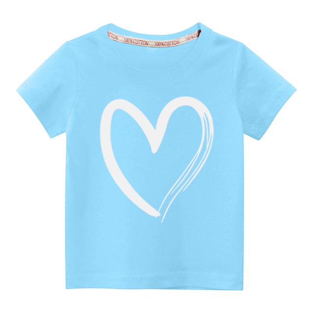 Rbaofujie Girls' Short Sleeve Tees Crew Neck Comfor t Soft Basic T-Shirts.
