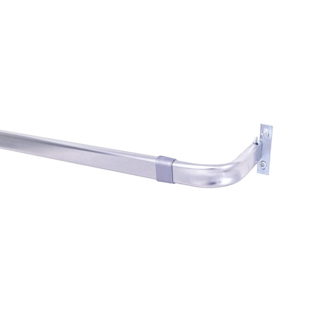 Mainstays Tringle à Rideaux de Base Robuste et Ajustable, 28 à 48 Pouces, Tringle Télescopique en Métal satin Argenté avec Dégagement de 2 Pouces et Support de Montage aux Coins, Convient aux Rideaux Légers et aux Voilages, Idéale pour les Habillages de Fenêtre et la Quincaillerie de Rideaux.