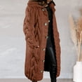 thumbnail image 2 of Women‘s Long Large Classic Cardigans Cable Knit Hood Sweater Oversized Button Duster Coat with Pocket 2024, 2 of 5
