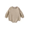 thumbnail image 1 of Faithtur Bébé Filles Garçons Romper Couleur Unie Manches Longues Col Rond Combinaisons Automne Hiver Bodys Décontractés, 1 of 8