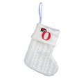 thumbnail image 2 of Fridja 8 Inch Mini Initial Christmas Stocking Monogram Embroidered Christmas Stocking White Knitted Small Christmas Stocking Decorations for Fireplace Mantle Christmas Wall, 2 of 5