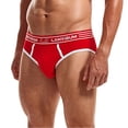 thumbnail image 2 of B91xZ Men's Cotton Stretch Briefs Breathable Low Rise Mesh Trunks Underwear,Red M, 2 of 2