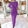 thumbnail image 2 of WTXUE Robe à Manches Longues, Robe Chandail d'Automne et d'Hiver à Manches Longues en Laine, Robe Grande Taille, Robe en Lin, Robe Violette, Violet 3TG, 2 of 3