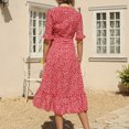 thumbnail image 4 of Chaussures Habillées pour Femmes Mode Décontractée Col en V Chiffon Floral Boho Plage Manches Courtes Robe Manches Courtes Robe Boho Plage Robe Courte Boho Sandales Mode pour Femmes, 4 of 6