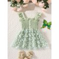 thumbnail image 2 of Faithtur Toddler Girl Summer Dress, Sleeveless Button Front 3D Butterfly Solid Color A-line Dress, 2 of 9
