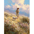 thumbnail image 1 of Toile Murale Pastorale d'Agneau Berger 15,75 X 11,81 Pouces, 1 of 8