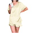 thumbnail image 3 of Ensembles de Pyjama pour Femmes 2 Pcs Shorts Décontractés Amples pour Femmes Ensemble de Vêtements de Maison Pyjamas, 3 of 7