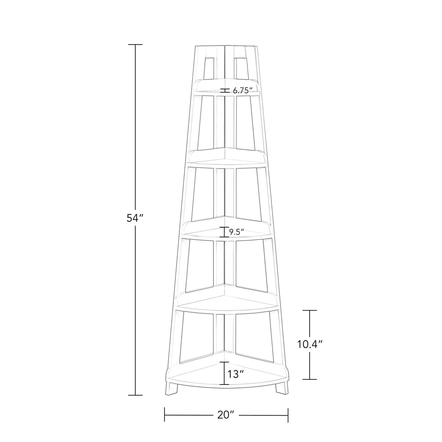 RiverRidge® Home 54-inch H x 20-inch W x 14.5-inch D Kids Ladder Corner Shelf