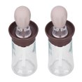 thumbnail image 2 of 2pcs Oil Container with Silicone Brush Oil Dispenser Bottle for Kitchen Grilling Baking Cooking Brown, 2 of 14