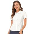 thumbnail image 1 of INSPIRE CHIC Chemise à Col Boutonné pour Femme Peter Pan TG Blanc, 1 of 6