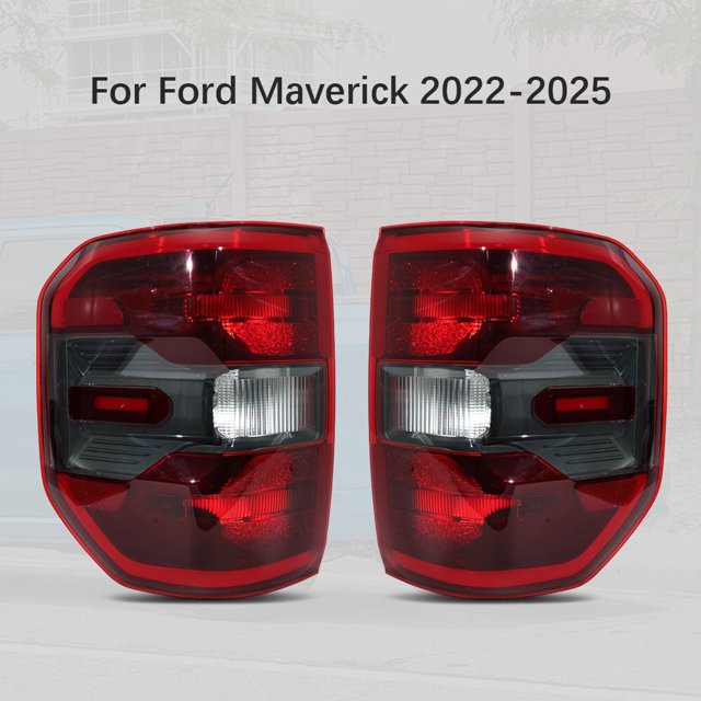 Pair LED Tail Light for Ford Maverick XLT Lariat 2023-2025 Red Smoked Rear Lamp