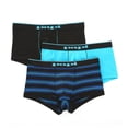 thumbnail image 1 of Men's Papi 980502 Essentials Cotton Stretch Brazilian Trunk - 3 Pack (Turquoise/Black M), 1 of 4